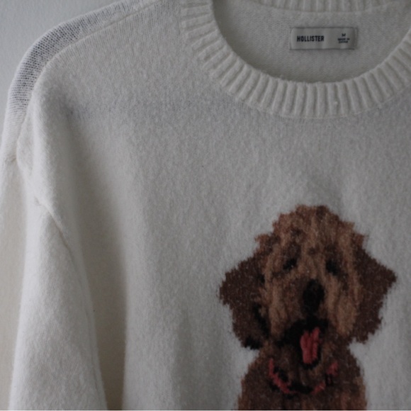 White Sweater with Dog Design - Picture 2 of 2